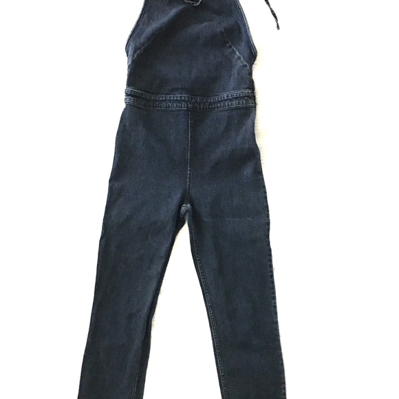 Free People Denim Overall Open Back - Picture 3 of 7
